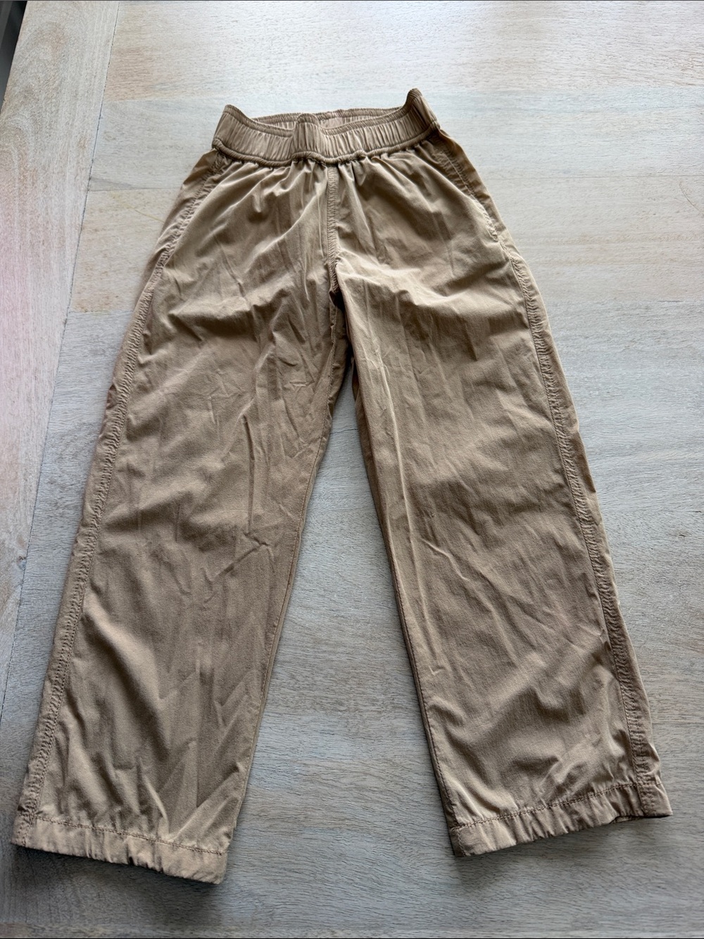 Kids Casual Elastic-Waist Pants in Tan